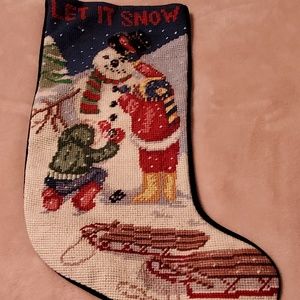 Embroidered Snowman Stocking